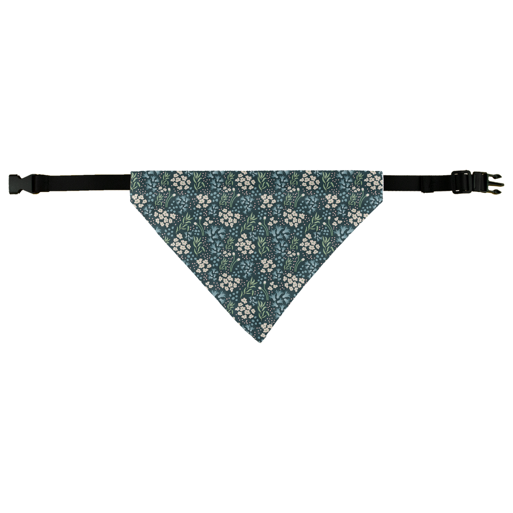"Teal Tranquility: A Tapestry of Floral Elegance" Pink Unicorn Pet Bandana