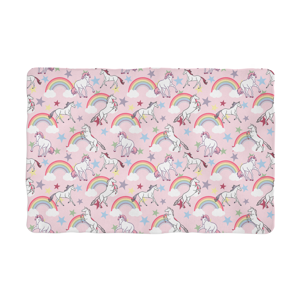 Pink unicorns and rainbows Pink Unicorn Rainbow Pet Blanket