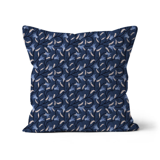 Bluebell Symphony: Serene Shades of Blue Cushion with insert