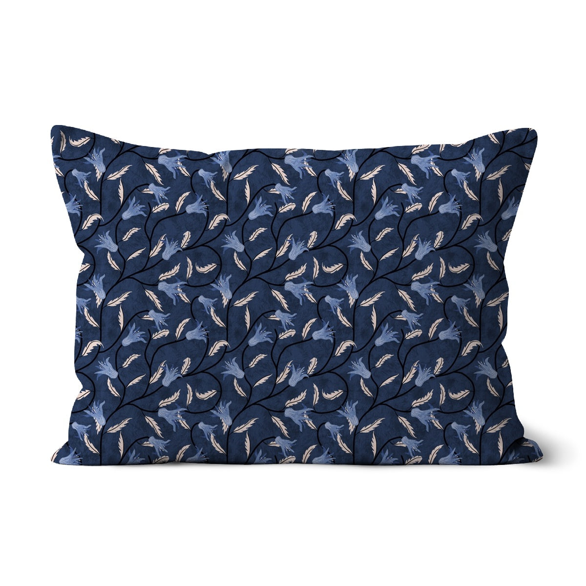 Bluebell Symphony: Serene Shades of Blue Cushion with insert