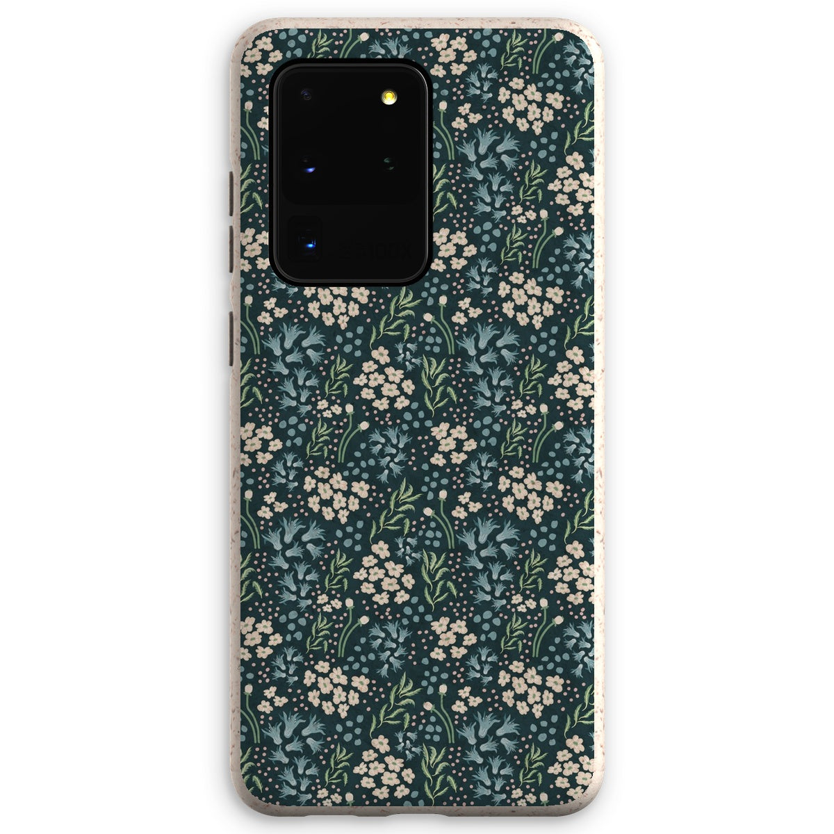 Teal Elegance: Vintage Floral Ditsy Eco Phone Case