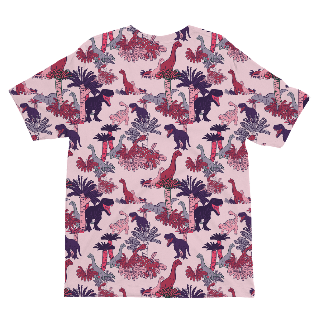 Jurassic Wonderland in Pink Rainbow Dinosaur Kid's T-Shirt