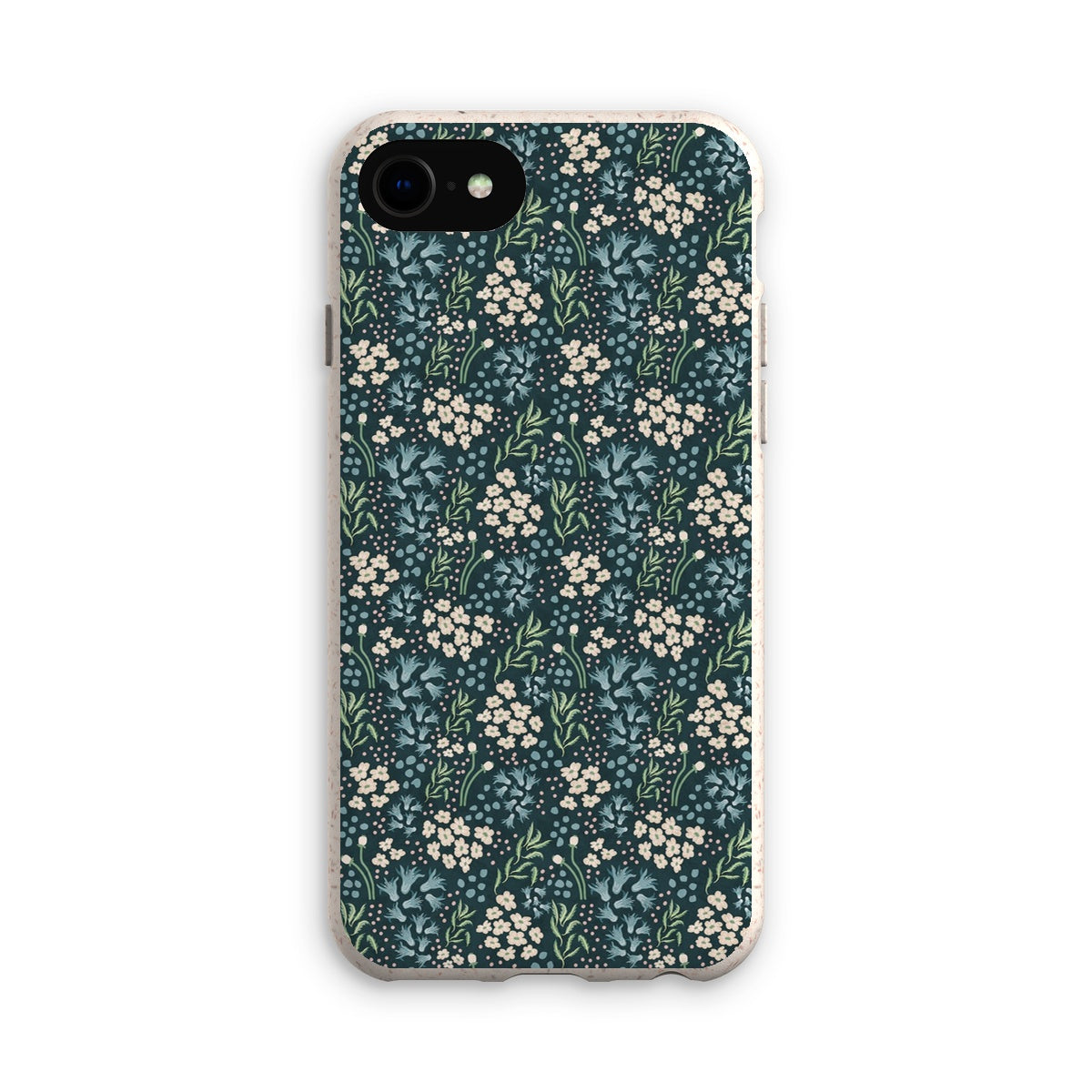 Teal Elegance: Vintage Floral Ditsy Eco Phone Case
