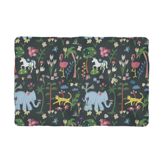 Tropical jungle Pink Unicorn Rainbow Pet Blanket
