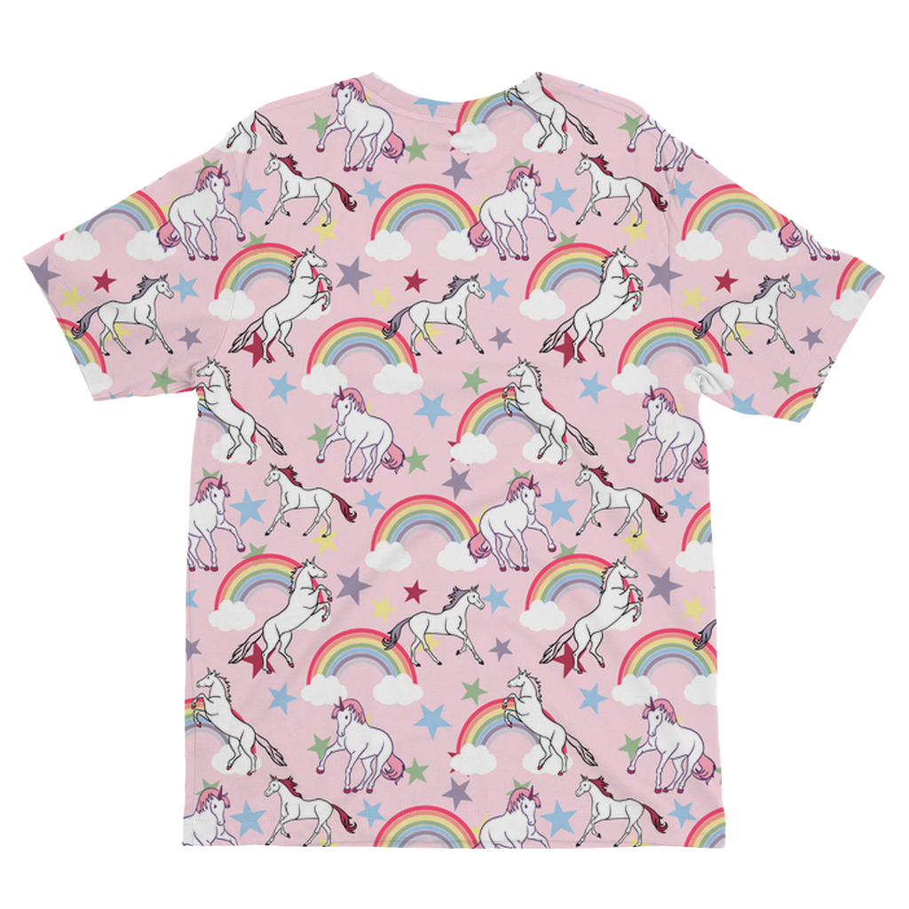 Pink unicorns and rainbows Pink Unicorn and Rainbows Kids T-shirt